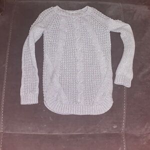 Tahari Light Gray Cable Knit Sweater